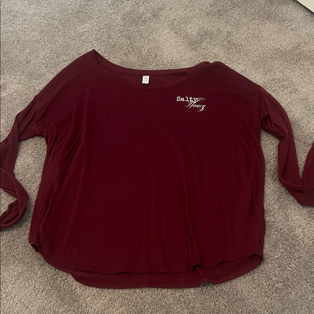 Salty honey Women's Long Sleeve Maroon Top